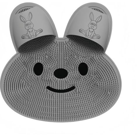 Tapis de bain antidérapant en silicone avec motif lapin – Massage des pieds et du dos, élimination des pellicules et fixation par ventouse pour la sécurité sur le sol de la salle de bain (1/5)
