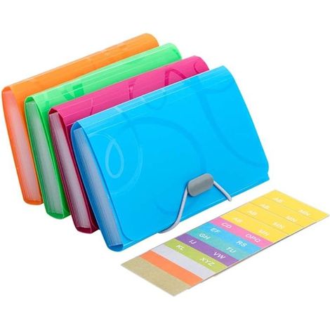 Trieur Extensible 4Pcs A6 Taille Petit Portable 13 Pochettes Organisateur de document Multicolore Accordéon Trieur Classeur de Documents Porte-documents Wallet Portefeuille Expanding File Folder (1/5)