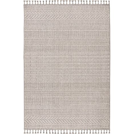 Tapis intérieur argenté moderne robuste et déperlant - 150 x 80 cm (1/5)