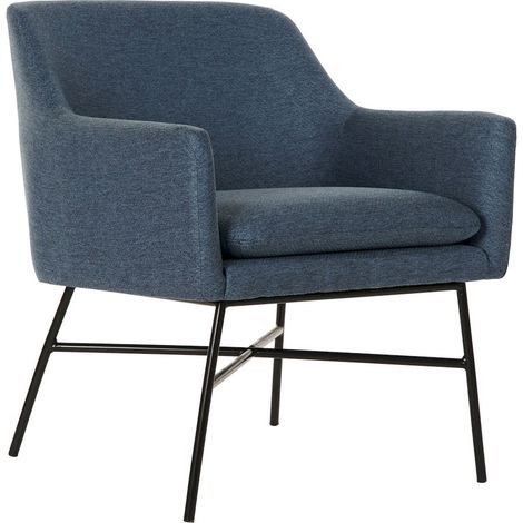Fauteuil élégance moderne en polyester bleu et métal - Bleu azurée métallisé (1/5)