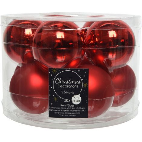Bolas de Navidad de cristal Diam 6 cm Juego de 10
