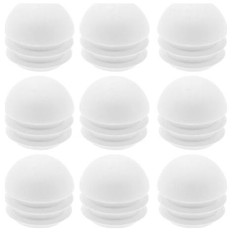 Set mit 36 runden Kunststoff-Endkappen für 25-mm-Rohre, Zubehör für Möbel, Tischbeine, Stühle, weiß (1/5)