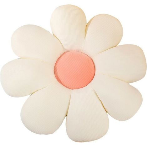 Coussin de sol- Coussin épaissi- Forme de la fleur, 55x55cm- blanc
