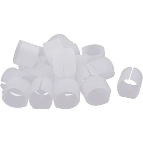 sourcing map 20pcs Patin Pied Chaise Tube Rond Embout Tube Pied Table Fauteuil Tampon Meuble en Plastique Antidérapant Blanc en Forme U 25mm Diamètre (1/2)