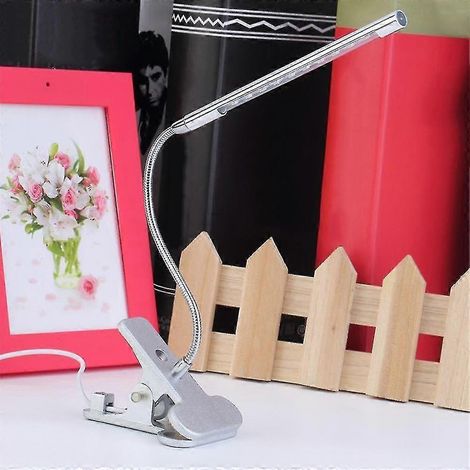 Lampe de bureau tactile à pince avec 10 LED USB et bras flexible, idéale pour la lecture. (1/4)