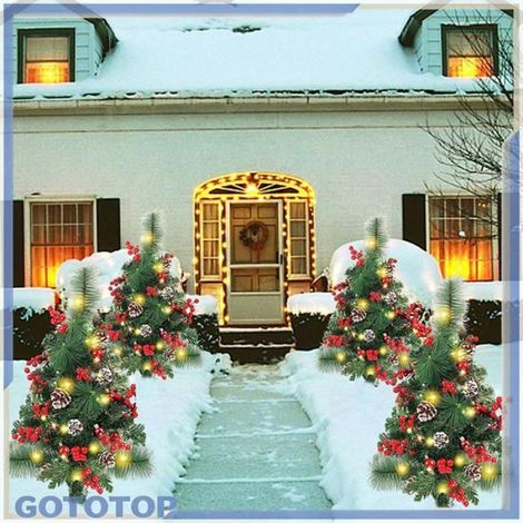 Piquet Arbre De Noël - Décoration Extérieure Pour Jardin Pelouse - Alimenté Par 3 Piles AA - 1 Pièce (1/5)