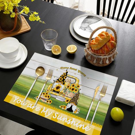 Creative Christmas Placemat, Leather, Non-slip, Waterproof, Heat Insulated, Home Placemat, Hotel Restaurant Placemat - Elf-1 - Leather Printed 3045CM