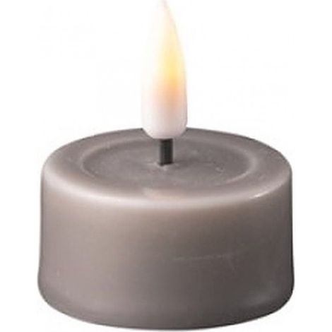 - LED-Kerze - Teelicht - Grau - 4,1 x 1,5 cm (2 Stück)