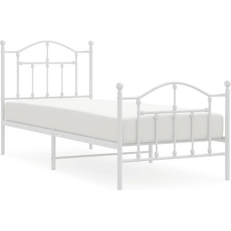 Maison Exclusive - Giroletto con Testiera e Pediera Metallo Bianco 90x200 cm (1/5)