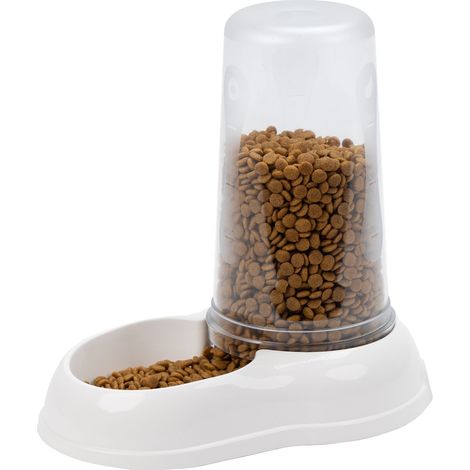Ferplast AZIMUT Dispenser di crocchette o acqua in vari colori e misure. Variante 1500 - Misure: 16.5 x 25 x h 24.5 cm - 1.5 L - Bianco