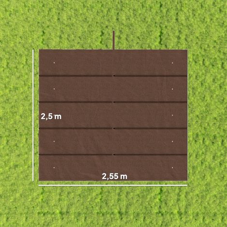 Toiture de remplacement pour pergola 3 x 3 m, rétractable, avec trous d'évacuation d'eau, résistante aux intempéries, en polyester, couleur café (1/5)