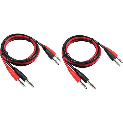 4Pcs P1041 4mm fiche Banane à fiche Banane multimètre cable de Test électronique rallonge de Test - Rouge + Noir