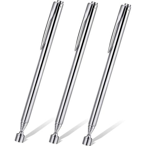 3Pcs Magnetic Telescopic Tools,Pick Up Magnet,Portable Extendable Magnetic Telescopic Rod,Magnetic Pick Up Extension Rod,Telescopic Rods with Pocket Clip (1/5)
