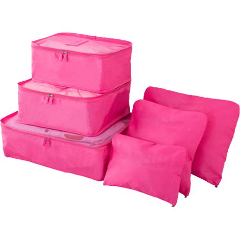 6 Cubes de rangement,Nylon imperméable,3 sacs filet 3 poches compression,Voyage valise 50 cm (1/5)