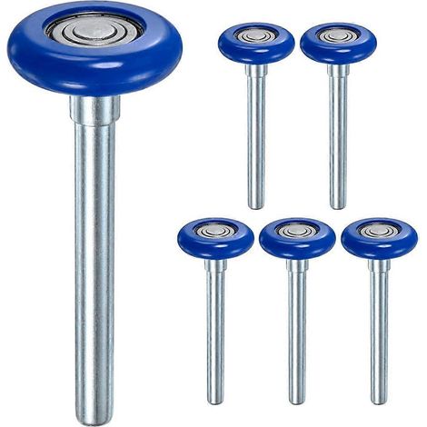 Lot de 6 roulettes de porte de garage en nylon, roues silencieuses de 46 mm (1,8 po), roulement de précision étanche à 8 billes, capacité de charge 6200zz. (1/5)