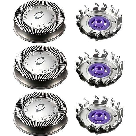 HONORNIC - Accessoire rasoir-Têtes de rasage 3 pcs universel double couches Lames de rechange Grille et cutter pour Philips Norelco HQ3 HQ56
