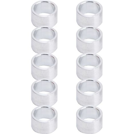 10 entretoises rondes en alliage d'aluminium non filetées, diamètre extérieur 10 mm 6 mm (1/5)