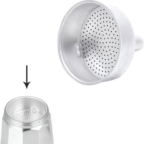 Caffettiera Imbuto Alluminio Classica/Induzione 3 Tazze (1/2)