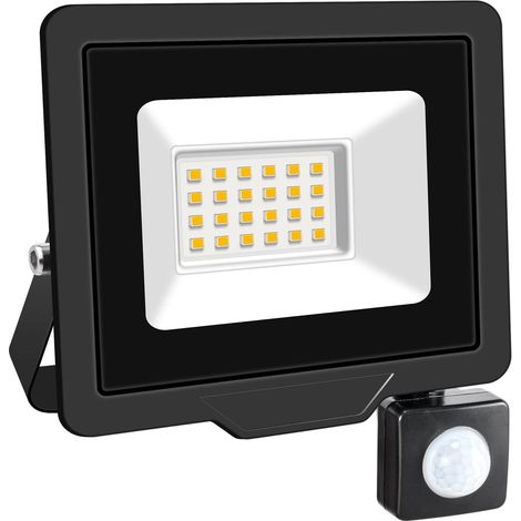 Projecteur LED Exterieur,20W Projecteur Avec Détecteur de Mouvement 1 pièce,Blanc Chaud LED Spot Extérieur avec Détecteur IP66 Etanche pour Jardin Patio Garage Entrée (1/5)