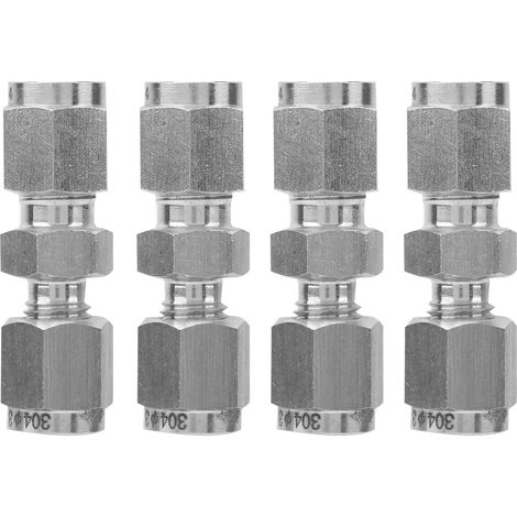 Lot de 4 raccords à compression en acier inoxydable 304, réducteur droit à double virole Ф3/Ф4 (1/5)
