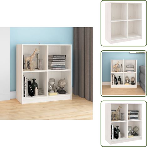 Buffet blanc 70x33x76 cm bois massif de pin - Buffet - Meuble De Rangement - Commode - Armoire Blanche - Mobilier Contemporain (1/5)