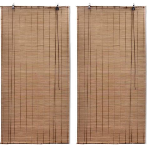 Stores roulants en bambou 2 pcs 150x220 cm Marron