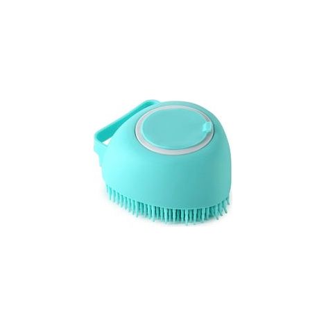 Cepillo de masaje para baño de mascotas, silicona suave y segura, accesorio para perros y gatos, herramientas y suministros para mascotas, 1 pieza (azul) - Crezuo