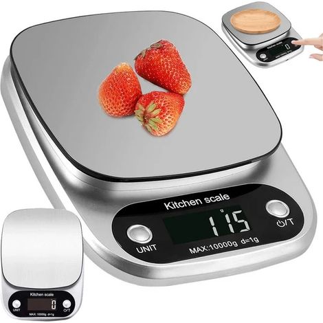 Balance de cuisine numérique, en acier inoxydable, 5 kg, pour aliments ultra-fins.