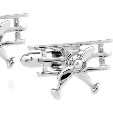 Manschettenknöpfe in Flugzeugform – 316L-Stahl – 20 x 12 mm (1/4)