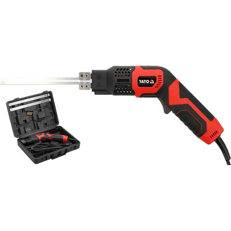 YATO Thermomesser Styroporschneider 250 W mit Lüfter, Thermoschneidegerät für Styropor, Polystyrol, Polypropylen und PVC, Schnitttiefe bis 200 mm, 2 Wechselklingen 150/200 mm, 3 m Netzkabel (1/5)