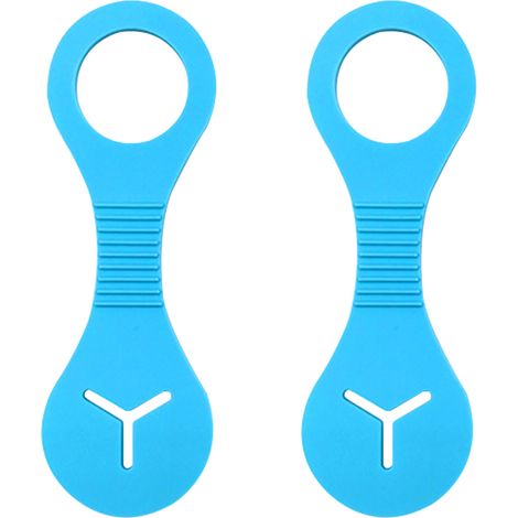 Lot de 2 pinces à sacs à déjections canines mains libres, avec cordon de serrage, distributeur de sacs pour toilettes, support pour sacs à déjections animales, poignée pour sacs à déjections, bleu-Aqu (1/4)