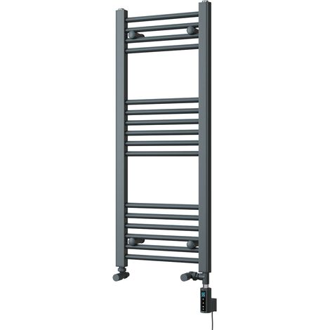 Zennor - Anthracite Dual Fuel Towel Rail H1000mm x W400mm Thermostatic WIFI - Straight (1/3)