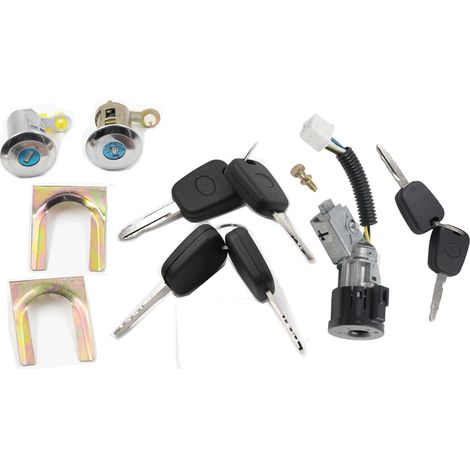 Ensemble de serrures de porte N0501412 baril d'allumage N0502200 jeu de serrures clé compatible avec 107 C1 Aygo 9170.Y8 1608746380 (1/5)