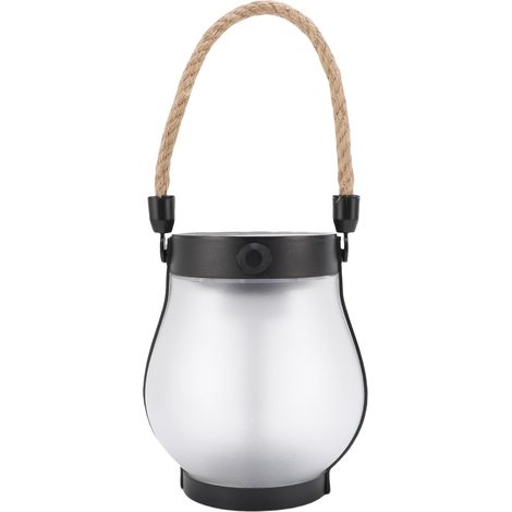 Ortviai Lanterne Solaire Extérieure avec Corde en Chanvre – Étanche, Flamme LED Vacillante pour Jardin, Terrasse et Chemin (1/5)