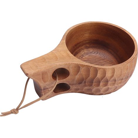 Teetasse aus Holz, tragbarer, handgeschnitzter Trinkbecher aus Naturholz, Kaffeebecher aus Holz, für Zuhause, Restaurant, Camping, Stil 5 (1/5)