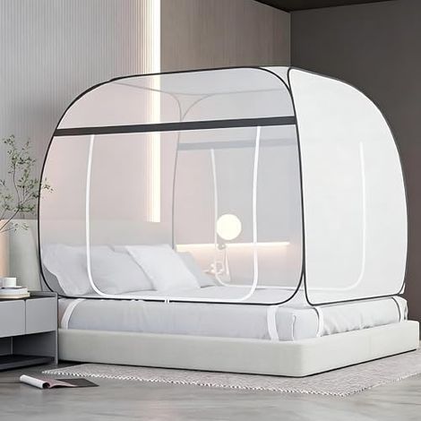 Moustiquaire Lit Pop-Up, 180x200cm, Pliable, Mobile, Protection Moustiques, Repos, Chambre (1/5)
