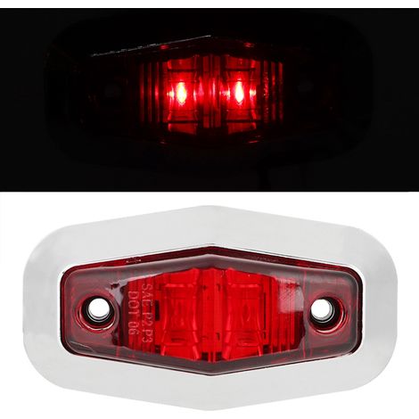 Packung mit 10 roten 2-LED-Positionsleuchten für LKWs, Seitenblinker, Signalleuchten, Begrenzungsleuchten, geeignet für schwere Nutzfahrzeuge. (1/5)
