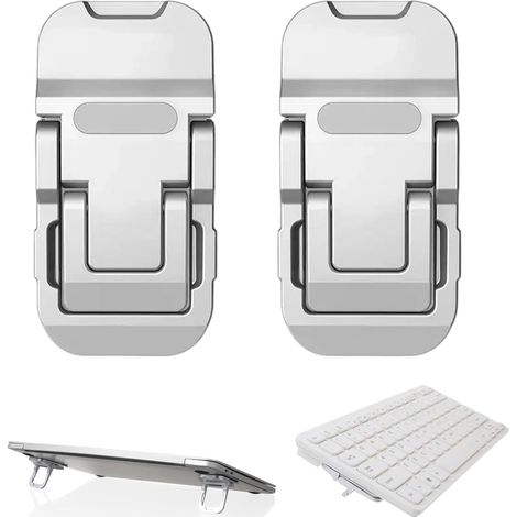 2er-Pack Mini-Tastaturständer, Aluminium-Laptopständer, Computer-Tastaturhalter, faltbar, unsichtbar, tragbar und selbstklebend
