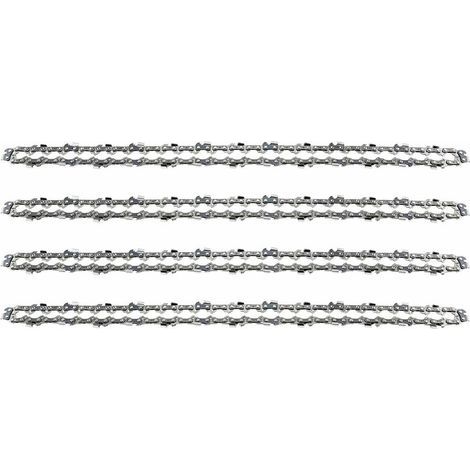 Lot de 4 Chaînes de Tronçonneuse pour Guide Chaîne de 16" (40 cm), 1,3 mm 59 Maillons d'Entraînement, Compatibles avec Stihl, Dolmar, Husqvarna, Einhell, Bosch, Makita et autres (1/4)