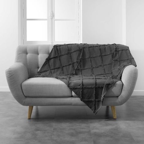 Plaid 125x150cm Calyssa anthracite (1/2)