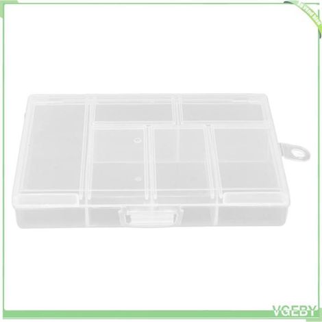 Boîte de rangement - FAFEICY - Petite 6 compartiments - Transparent - Couvercle étanche - Plastique durable (1/5)
