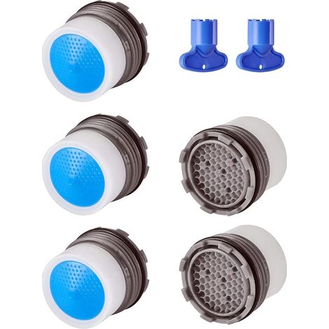 Aireador de grifo de 5 piezas - pieza de repuesto para limitador de caudal de grifo de baño o cocina, 16,5 mm / 0,64 pulgadas (1/5)