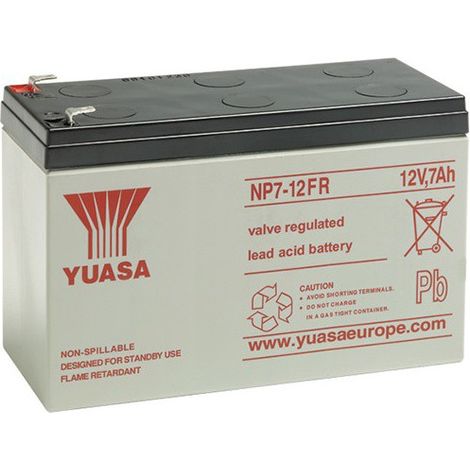 Yuasa – Batterie pour alarme 12V 7Ah – NP712FR – Technologie VRLA sans entretien – Applications : jouets, systèmes d'alarme, onduleurs