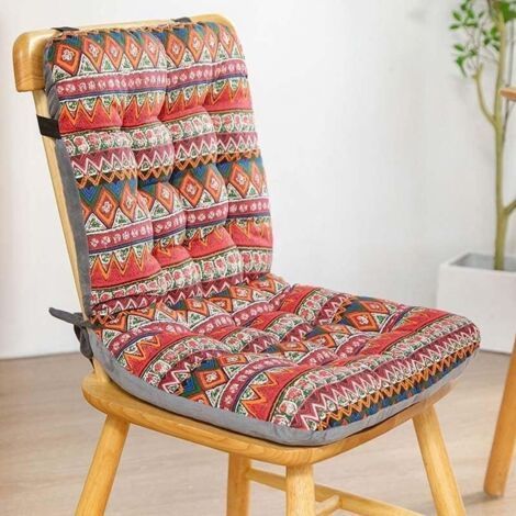 Coussin de Jardin Coussin Chaise Bureau avec Dossier d'ameublement épais,avec Rembourrage Doux, avec ficelles pour Attacher - Coussin Chaise de Bureau, Salon de Manger Exterieur Coussin (1/2)