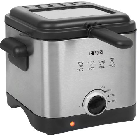 Princess 01.182612.01.001 Mini Friteuse Noir Acier 1.5L (1/5)