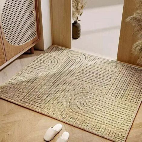 Tapis d'extérieur résistant aux intempéries Coureur Long AspectLin Jardin terrasse Balcon Beige/Naturel 40x60 cm (1/2)