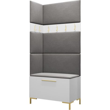 Conjunto para recibidor Nomal IV, Manila 16, 196x84x46cm, Tapiz, Aglomerado laminado, Colocada, Montada en la pared (1/5)