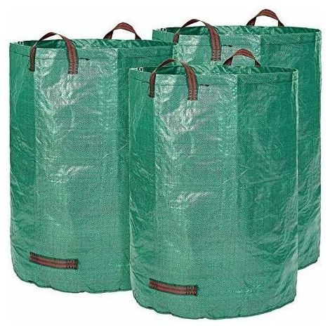 3 sacs de jardin Premium XXL - Sacs de déchets de jardin stables en polypropylène extrêmement robuste (PP) 150gsm - Sacs à feuilles autoportants et pliants (1/4)