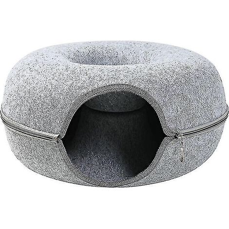 505020cmgrey-Cat Nest Round Woolen Felt Pet Nest Cat Tunnel Nest Grey Felt Cat Nest (1/5)