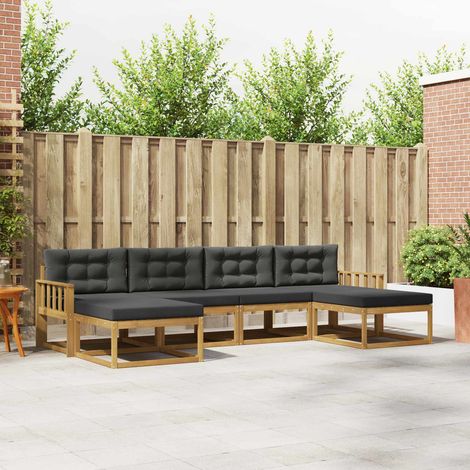 vidaXL Outdoor-Sofagarnitur 6 Stk. Weiß und Anthrazit (1/5)
